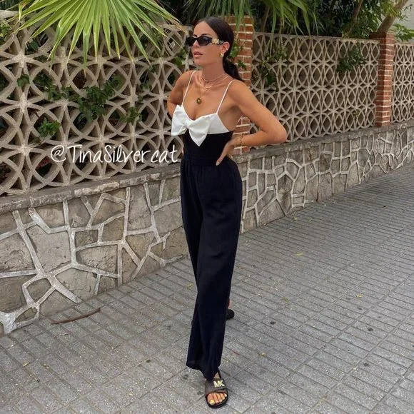 BLOGGER'S FAVE! Zara Bow Bodysuit Black White BWT - Picture 11 of 17